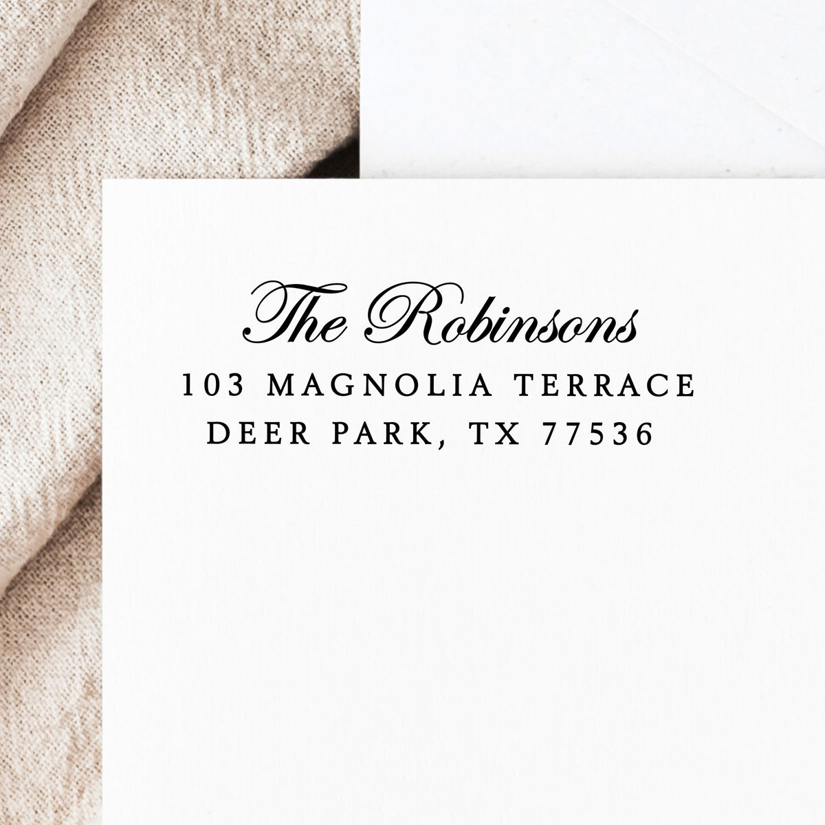 Calligraphy Family Return Address Stamp v2