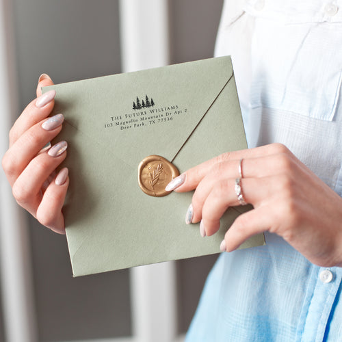 "The Future" Trees Wedding Stamp