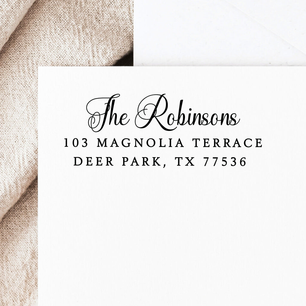 Calligraphy Family Return Address Stamp v1