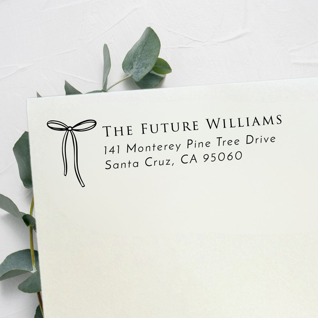 Delicate Bow Wedding Stamp