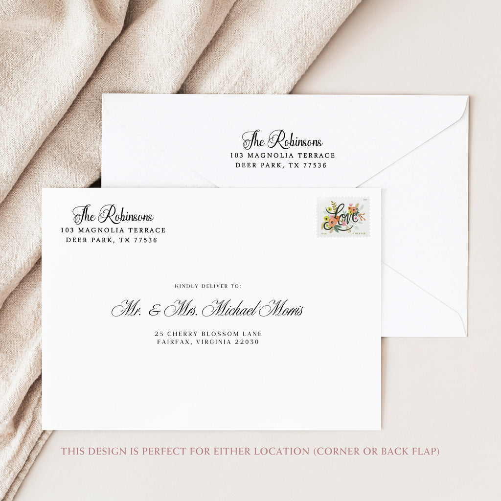Calligraphy Family Return Address Stamp v1