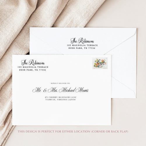 Calligraphy Family Return Address Stamp v1