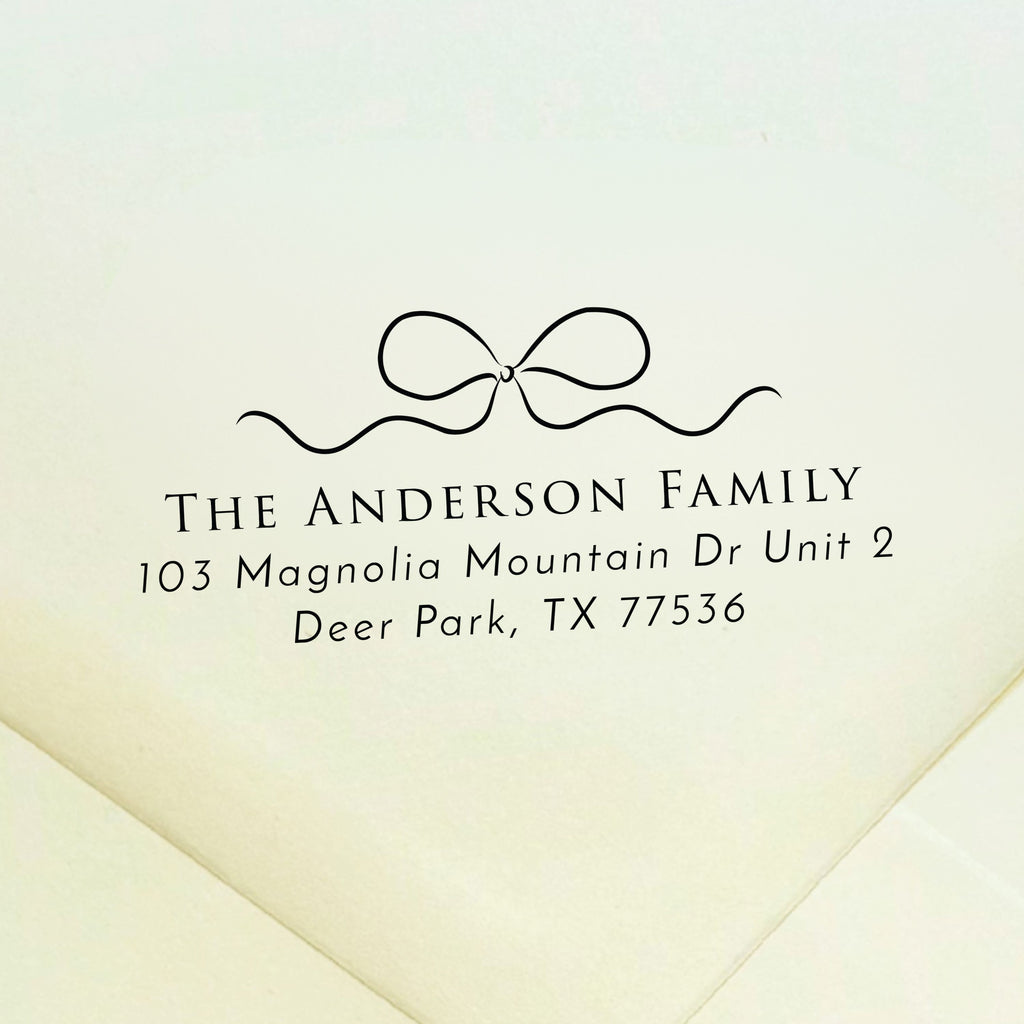 Elegant Bow Return Address Stamp