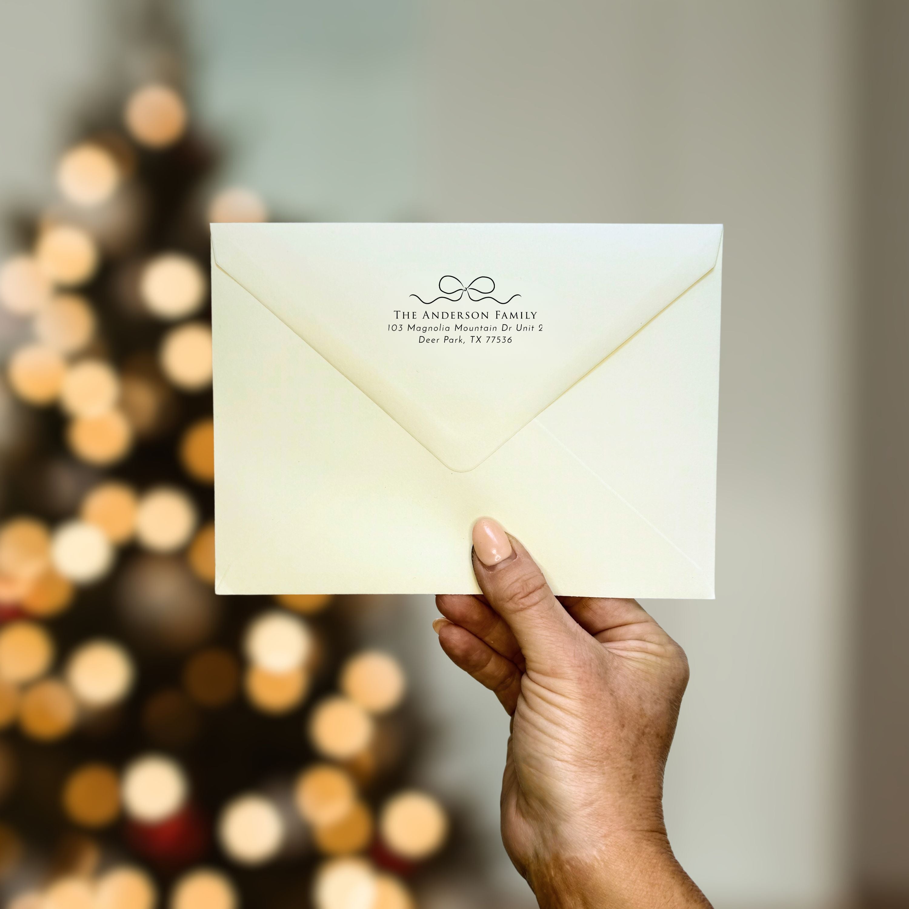 Elegant Bow Return Address Stamp