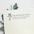 Dinner Party Glass Return Address Stamp
