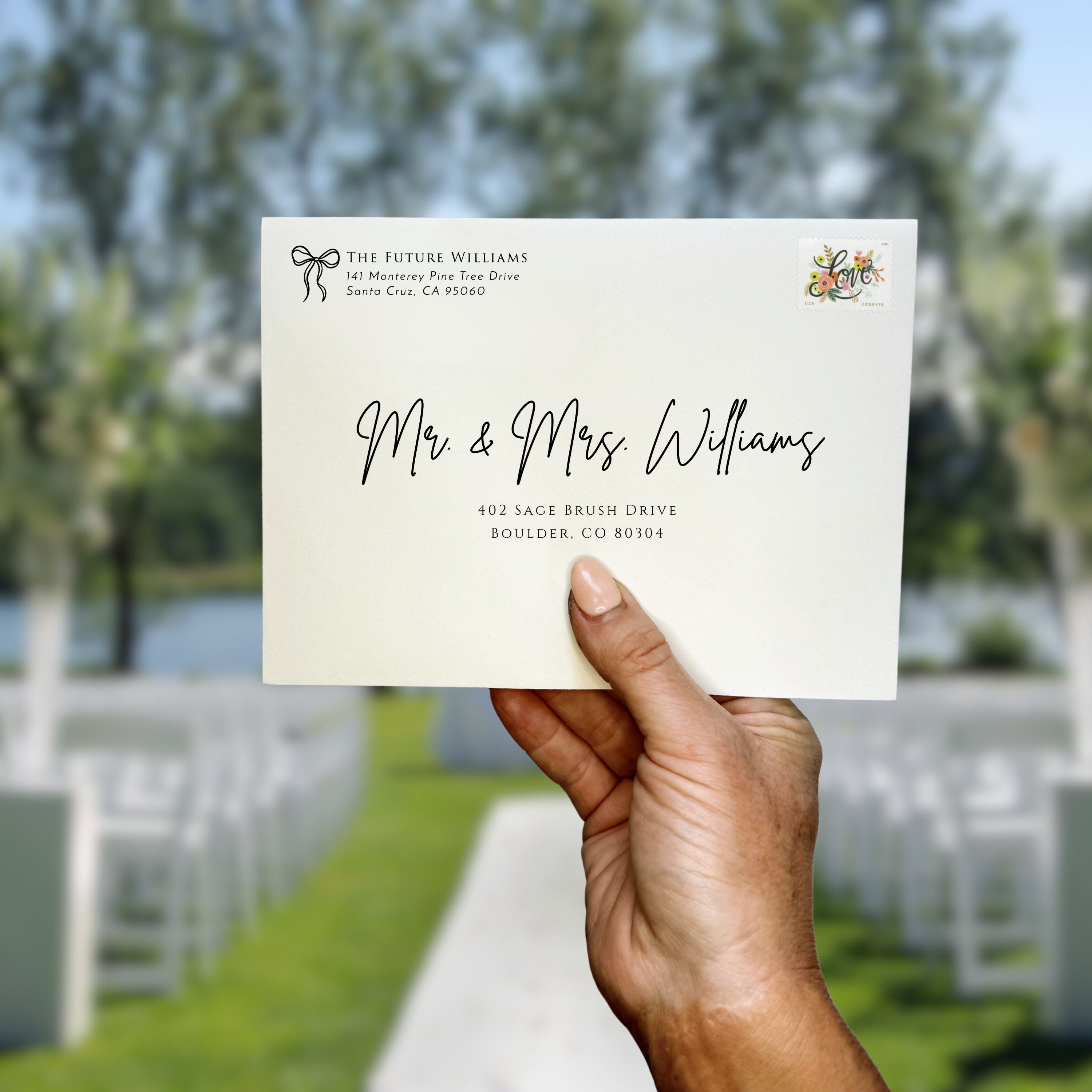 Whimsy Bow Return Address Stamp