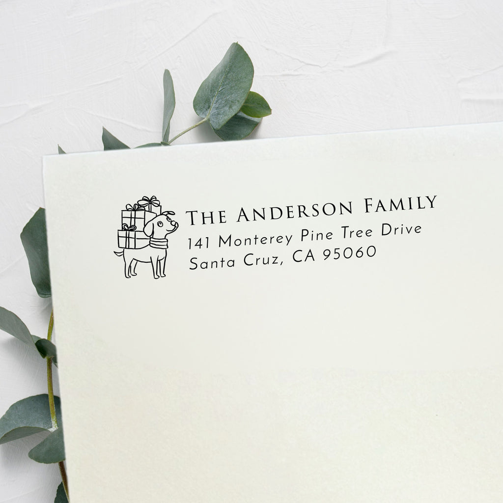 Christmas Dog Return Address Stamp v2