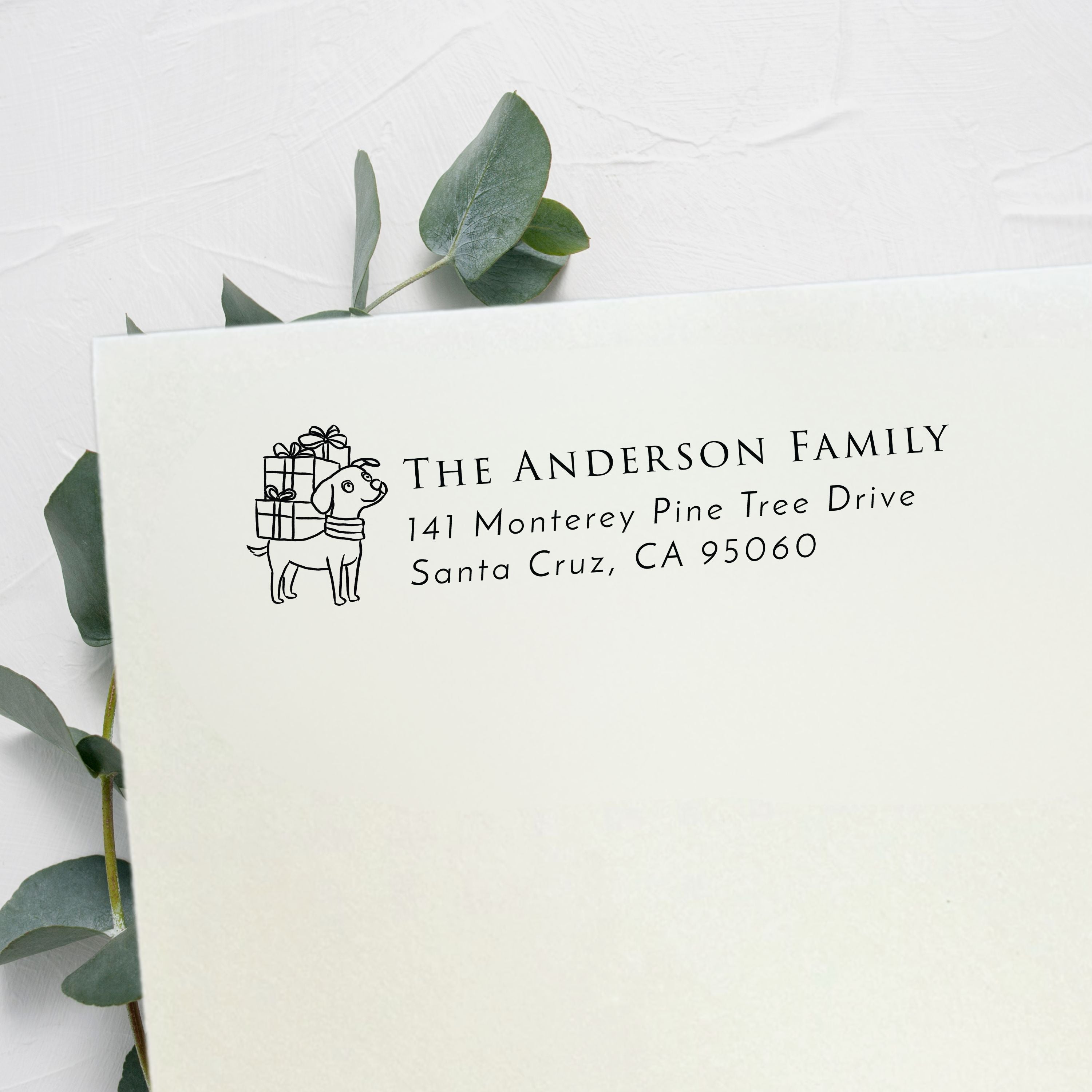 Christmas Dog Return Address Stamp v2