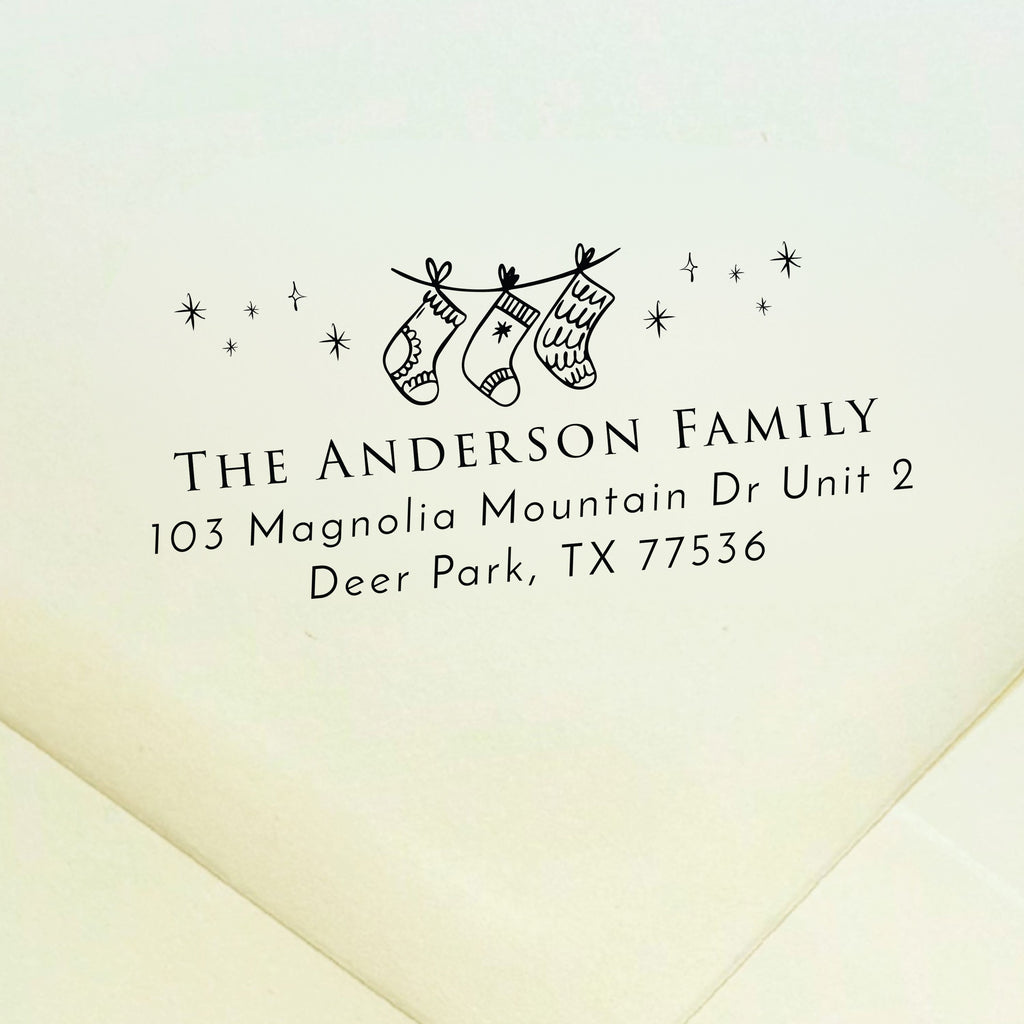 Christmas Stockings Return Address Stamp