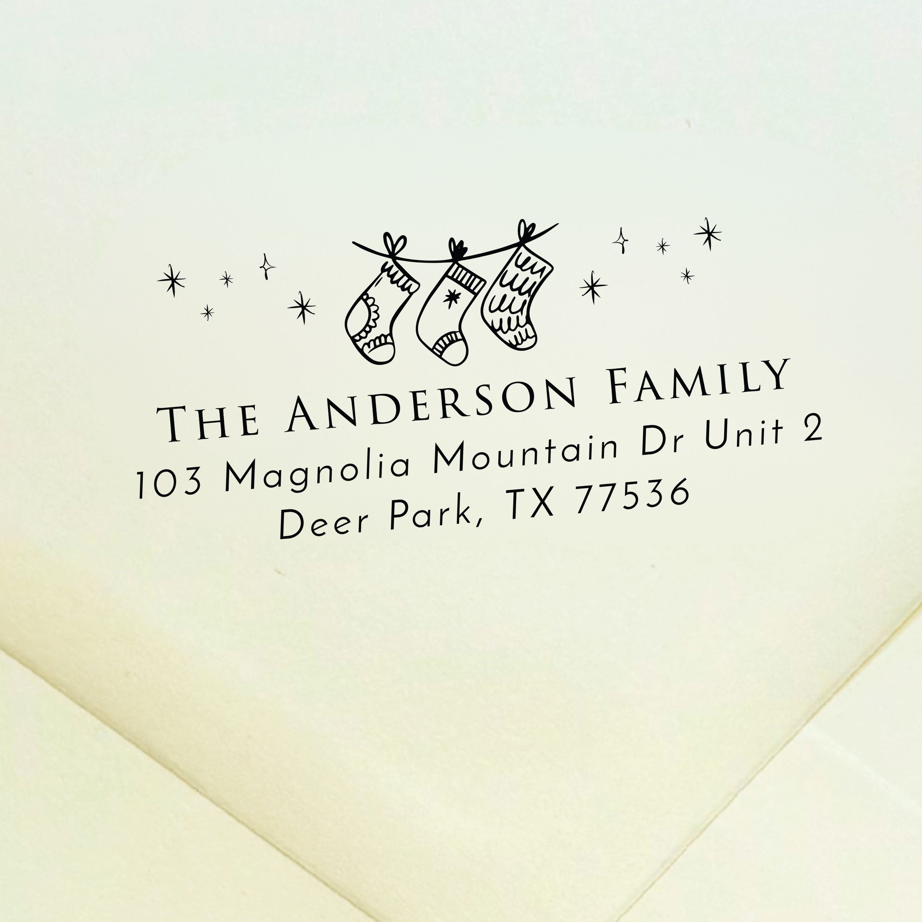 Christmas Stockings Return Address Stamp