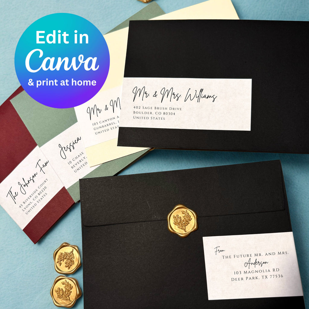 Romantic Address Labels Canva Template