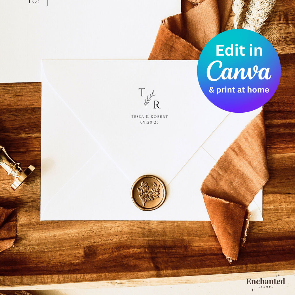Monogram Envelope Canva Template