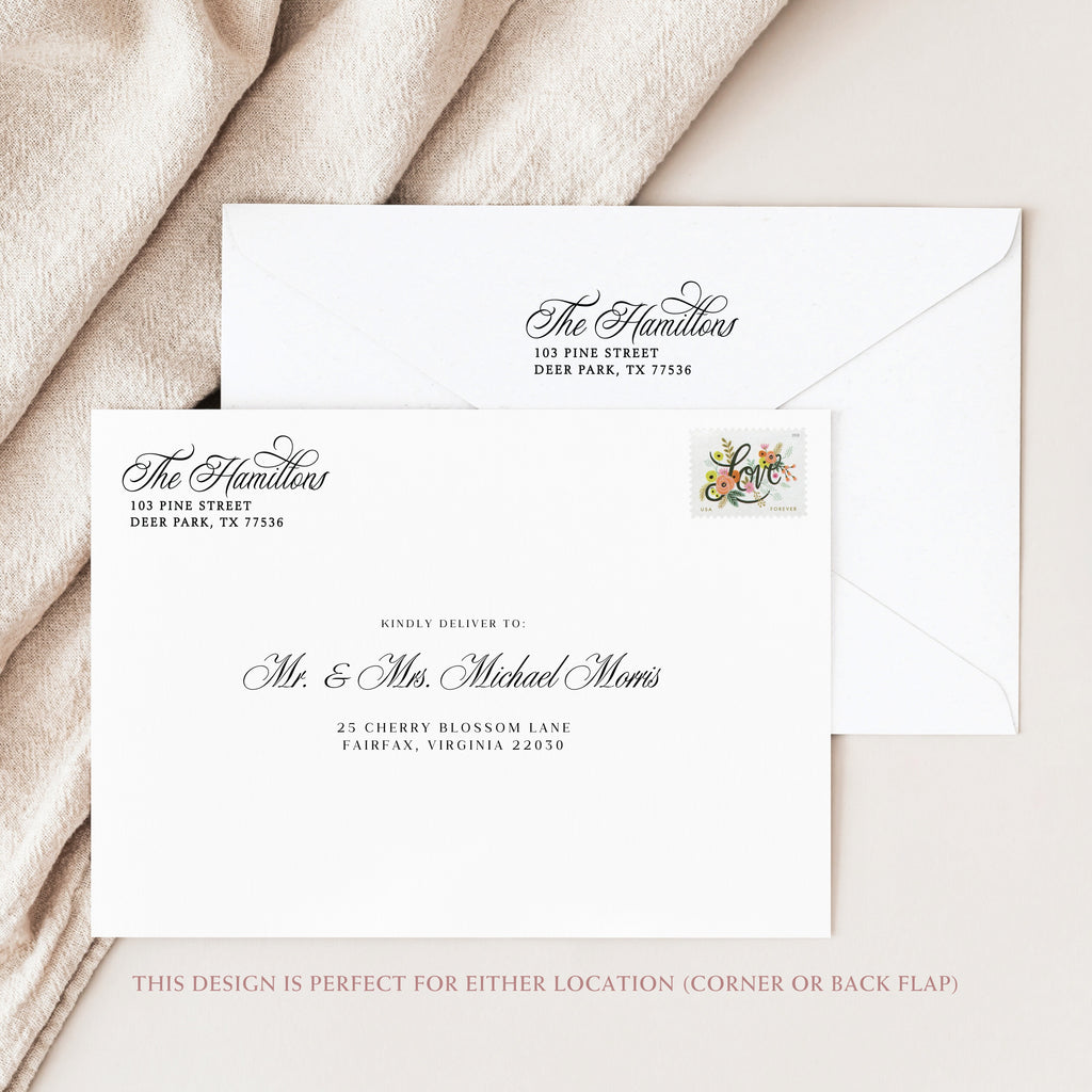 Calligraphy Return Address Stamp v4