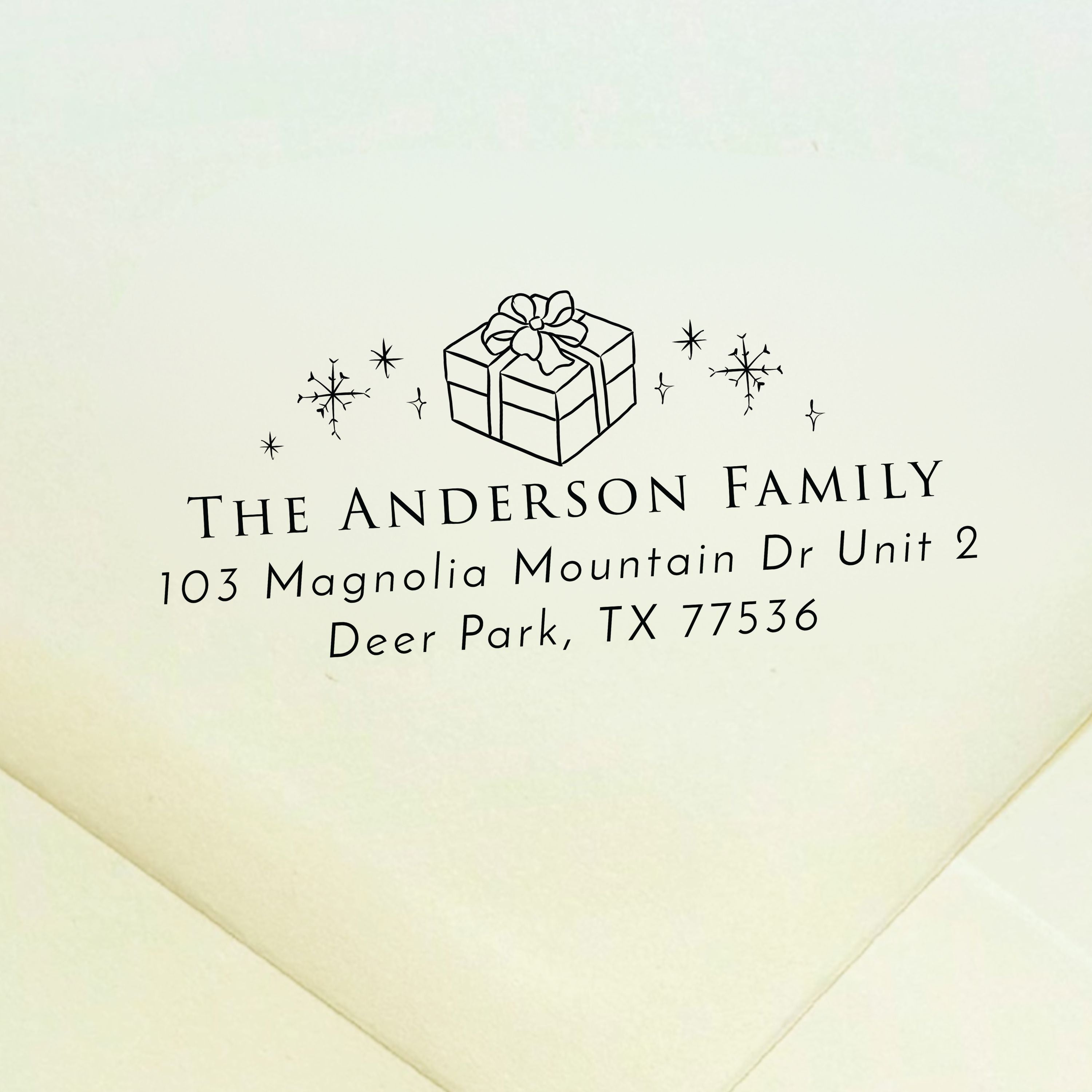 Christmas Present Return Address Stamp