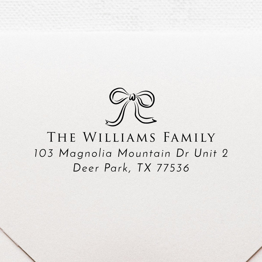 Whimsical Bow Return Address Stamp