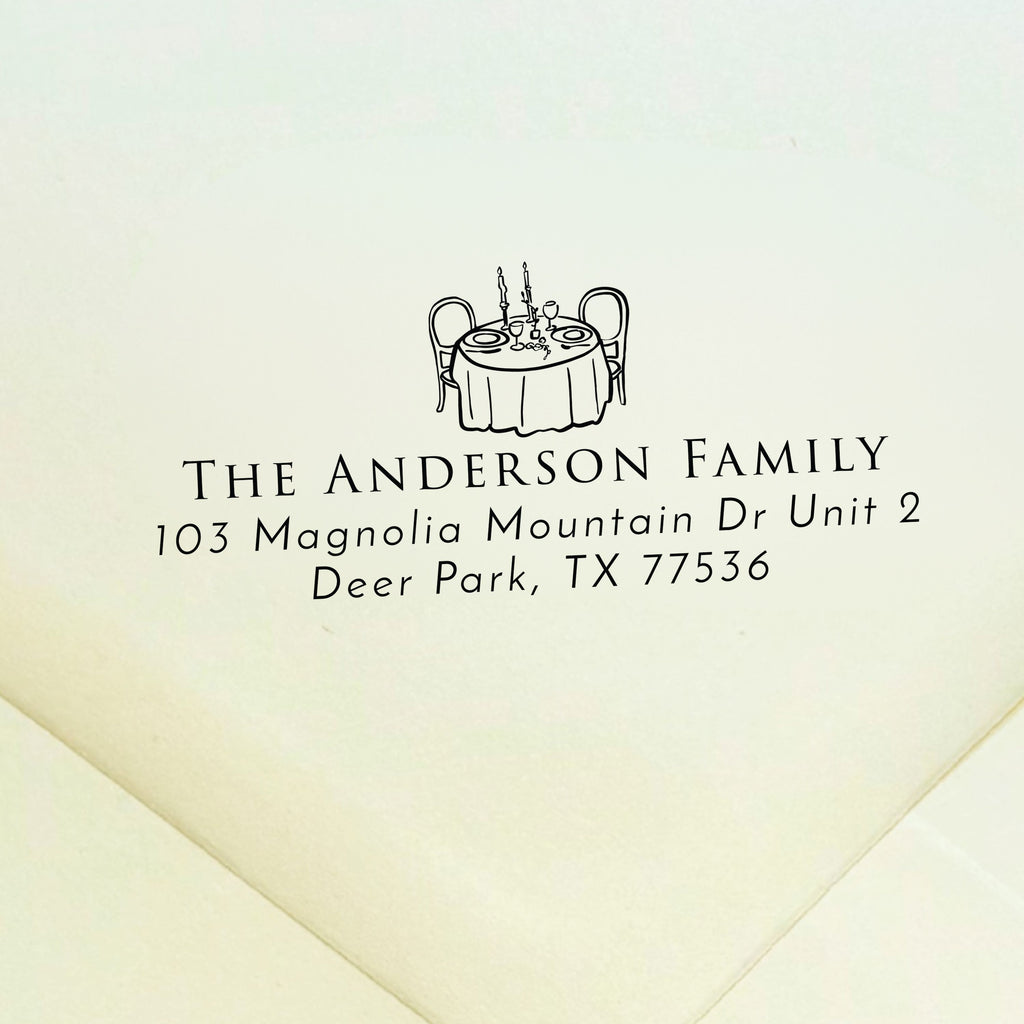 Dinner Party Table Return Address Stamp