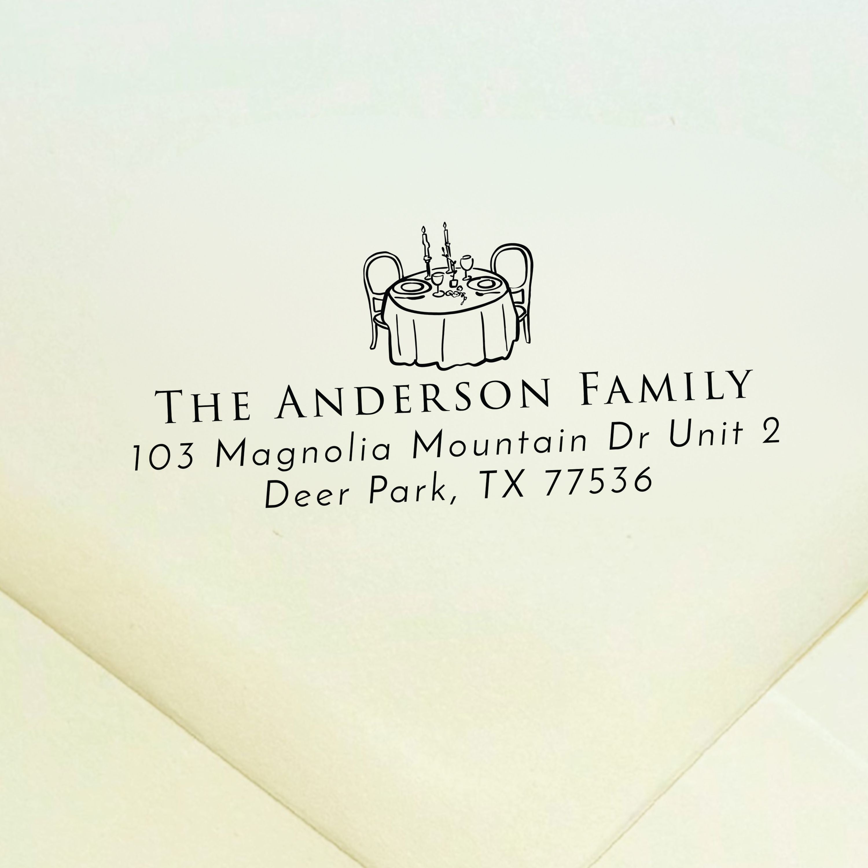 Dinner Party Table Return Address Stamp