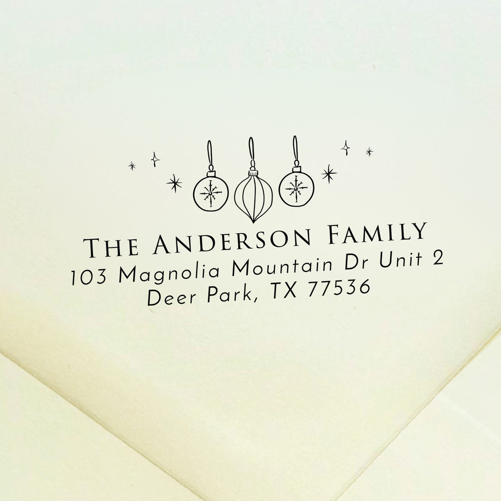 Christmas Ornaments Return Address Stamp