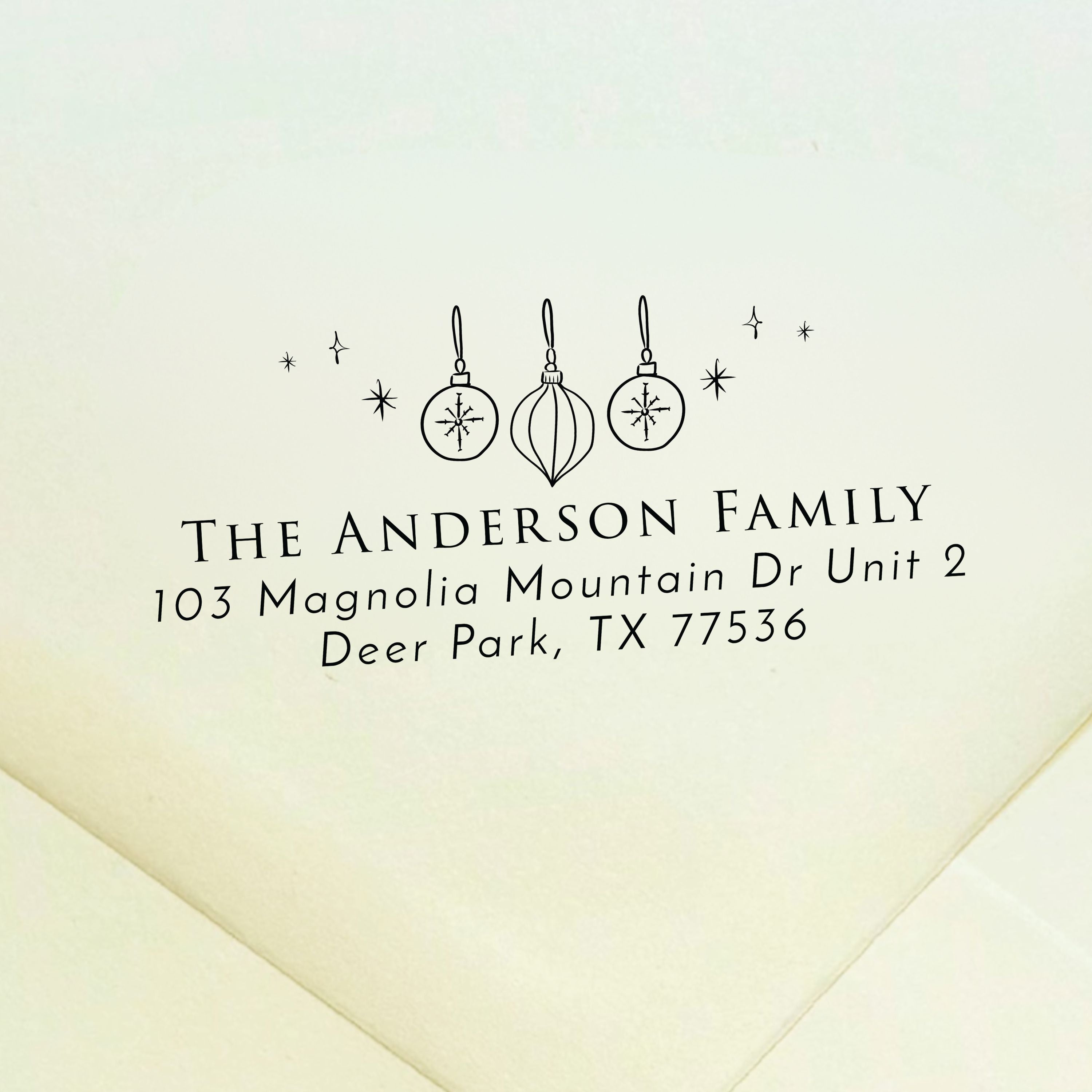 Christmas Ornaments Return Address Stamp
