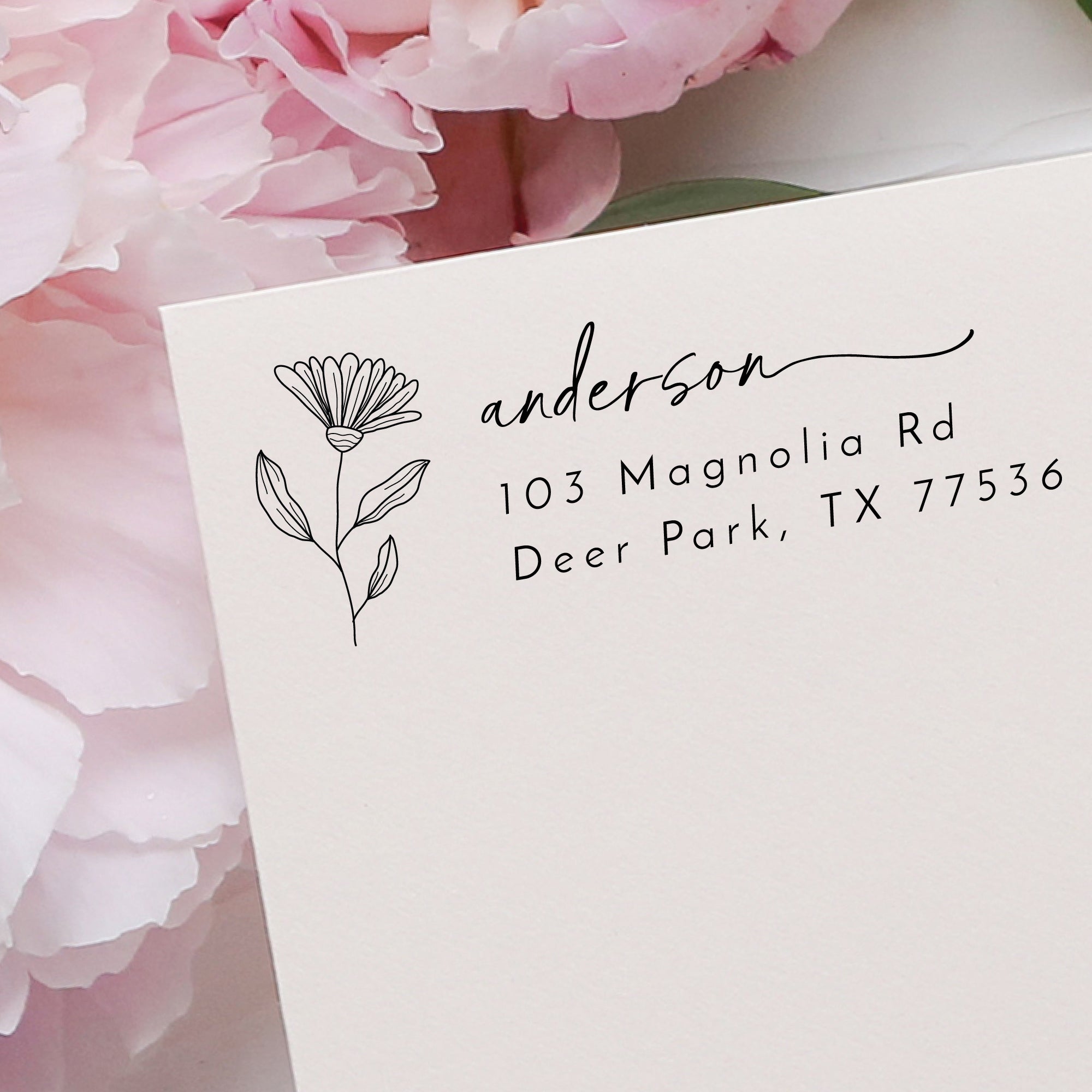 Flower Return Address Stamp v1