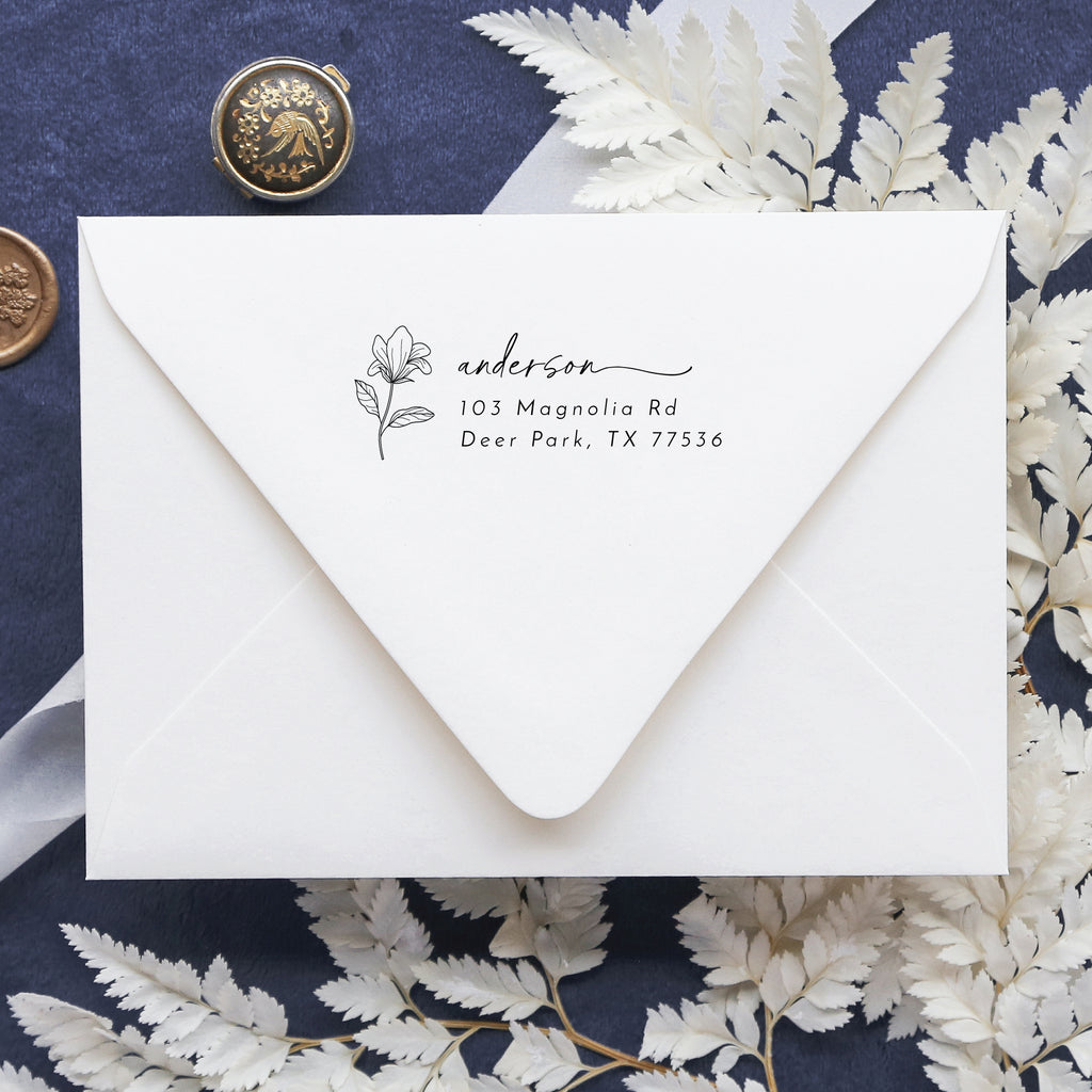 Flower Return Address Stamp v3
