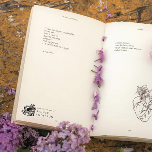 Books & Flowers Book Stamp