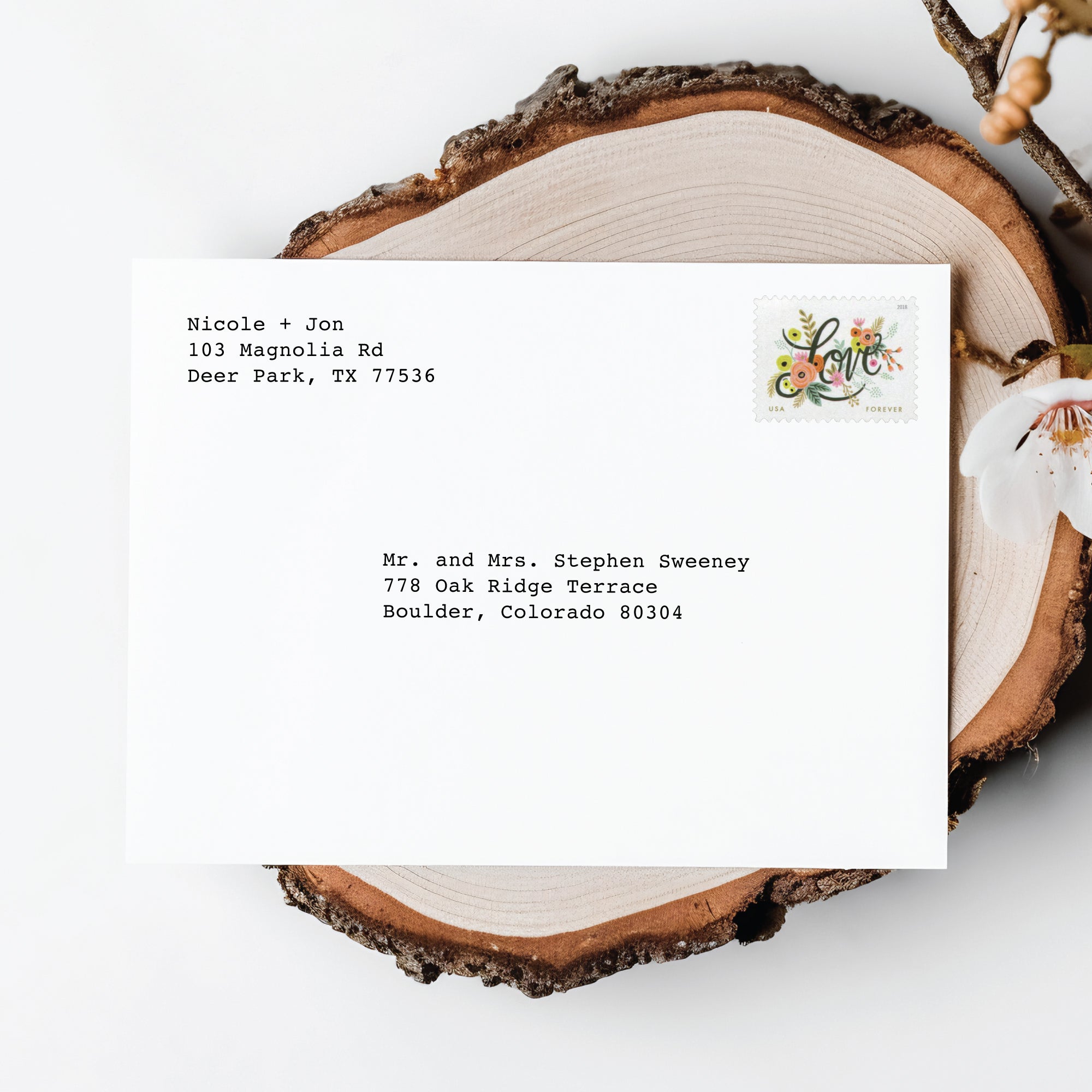 Vintage Typewriter Return Address Stamp v4