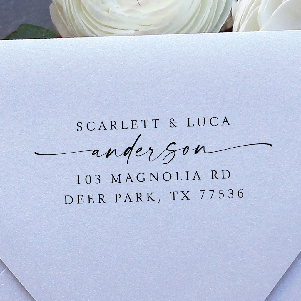 Couple Names Return Address Stamp v1