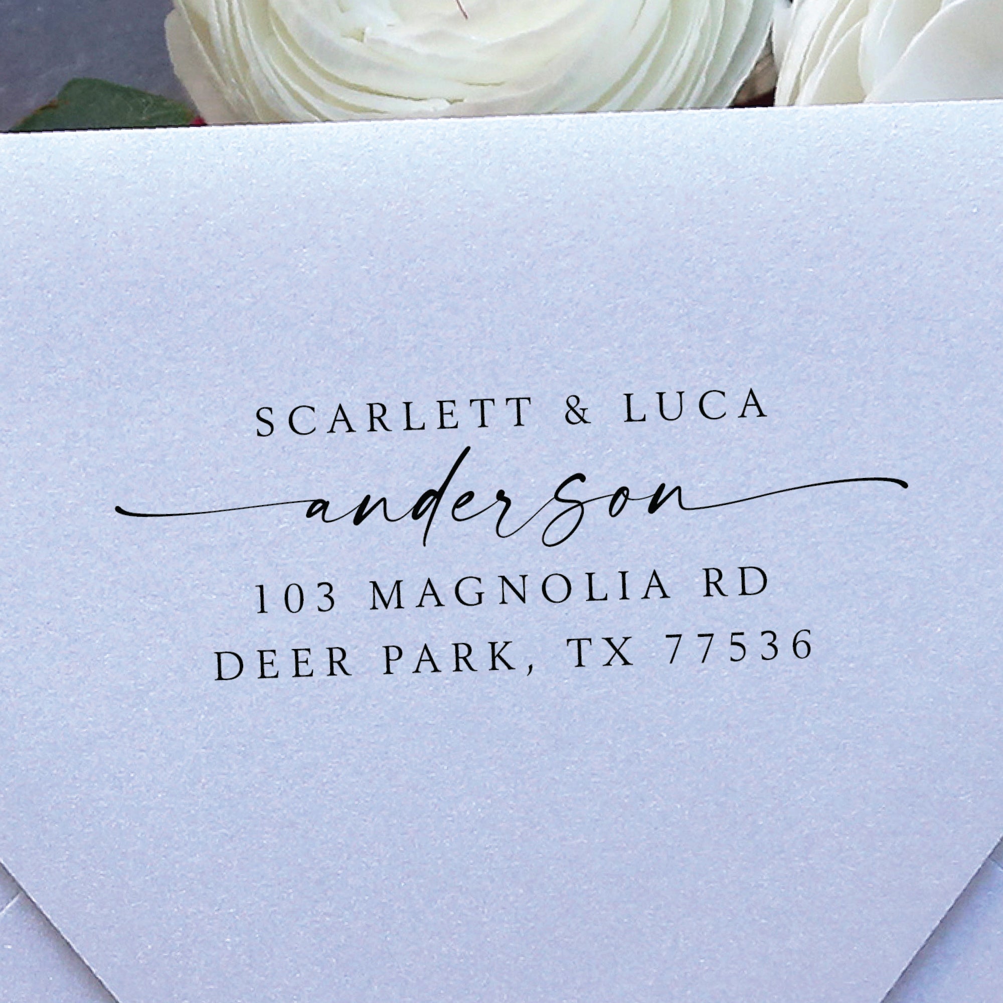 Couple Names Return Address Stamp v1