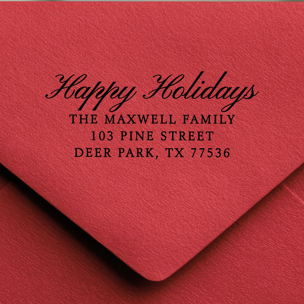 Happy Holidays Address Stamp