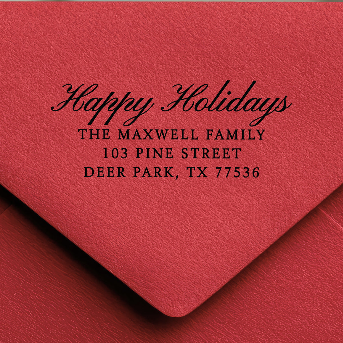 Happy Holidays Address Stamp