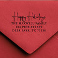 Happy Holidays Handwritten Address Stamp