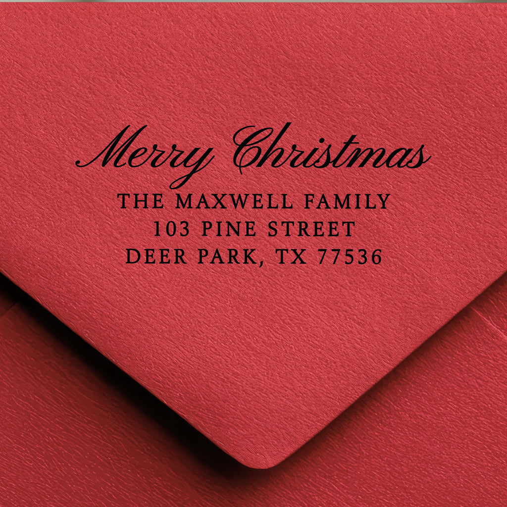 Merry Christmas Address Stamp