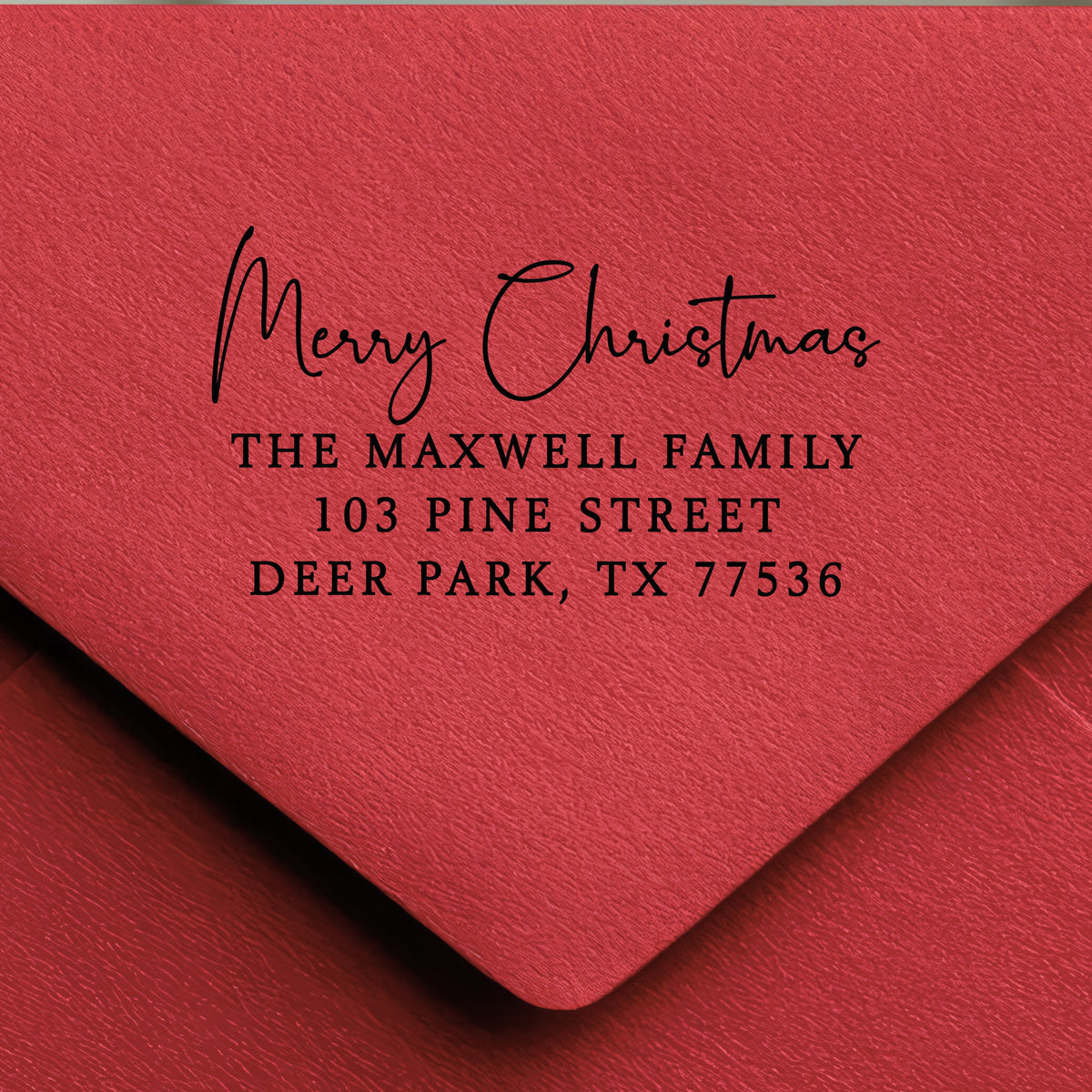 Merry Christmas Handwritten Address Stamp