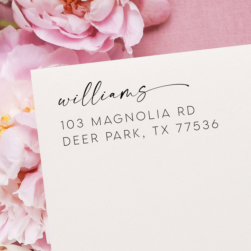 Modern Script Return Address Stamp v2