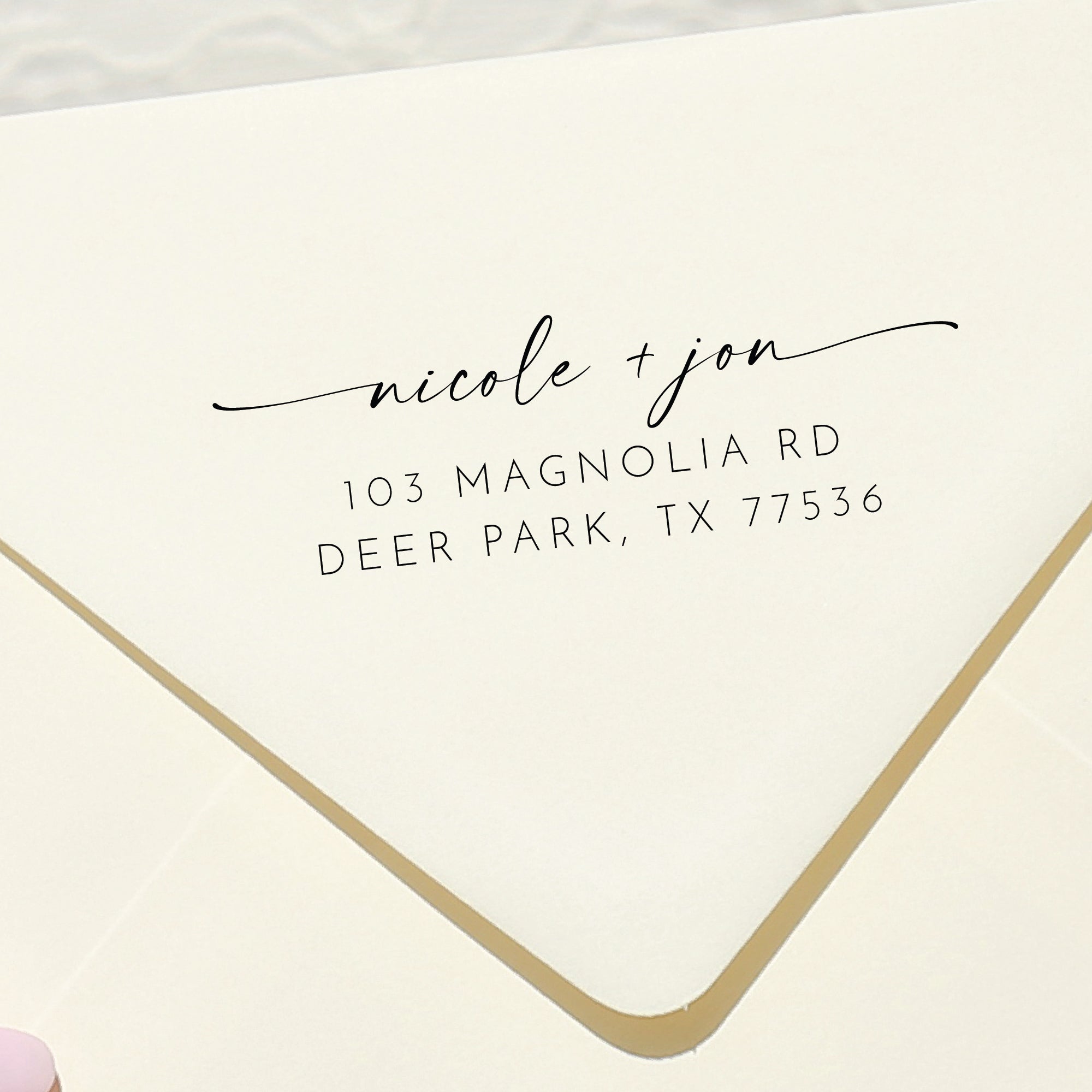 Modern Script Return Address Stamp v1