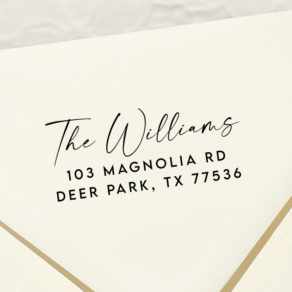 Modern Script Return Address Stamp v4