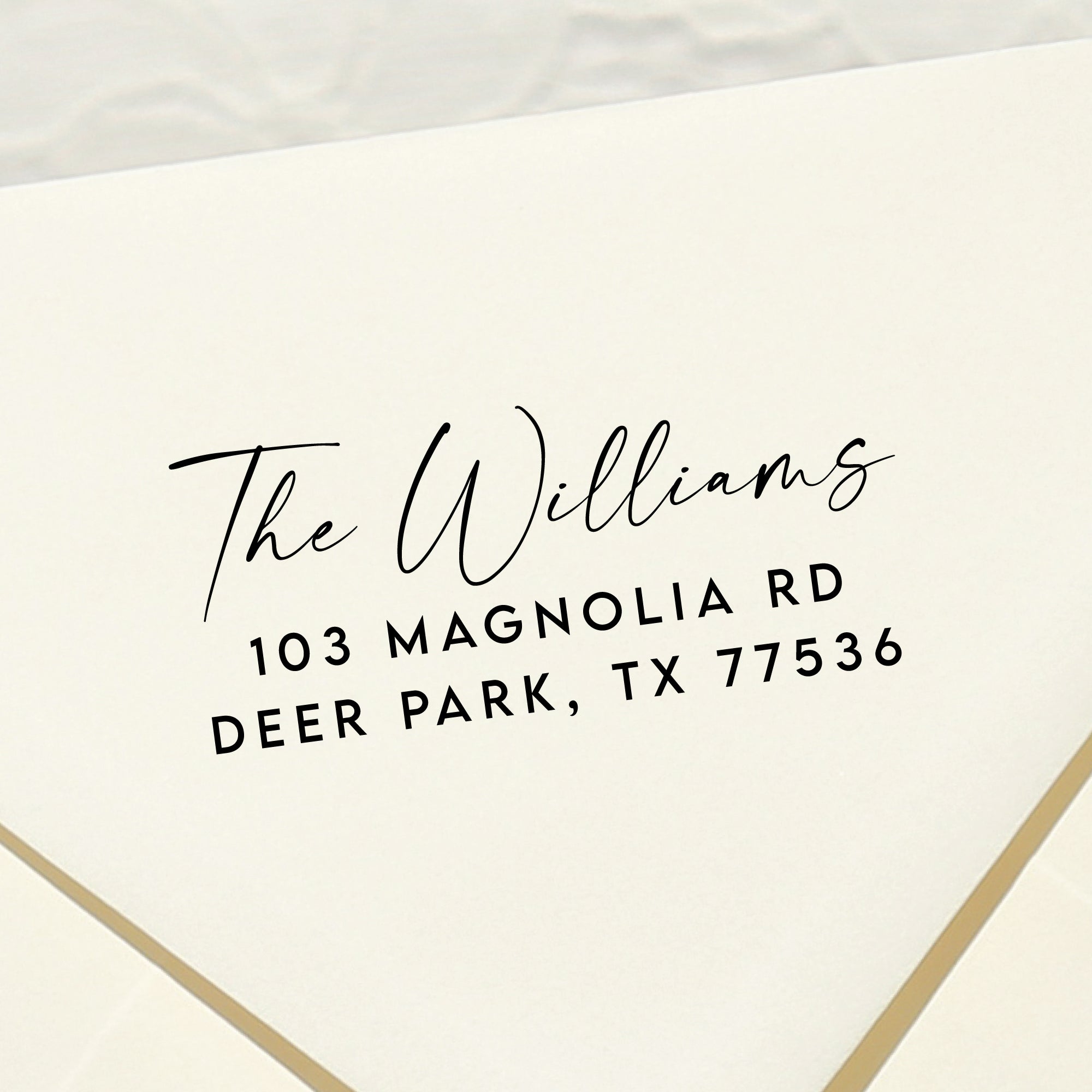 Modern Script Return Address Stamp v4