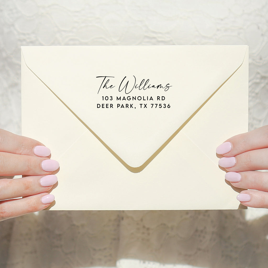 Modern Script Return Address Stamp v4