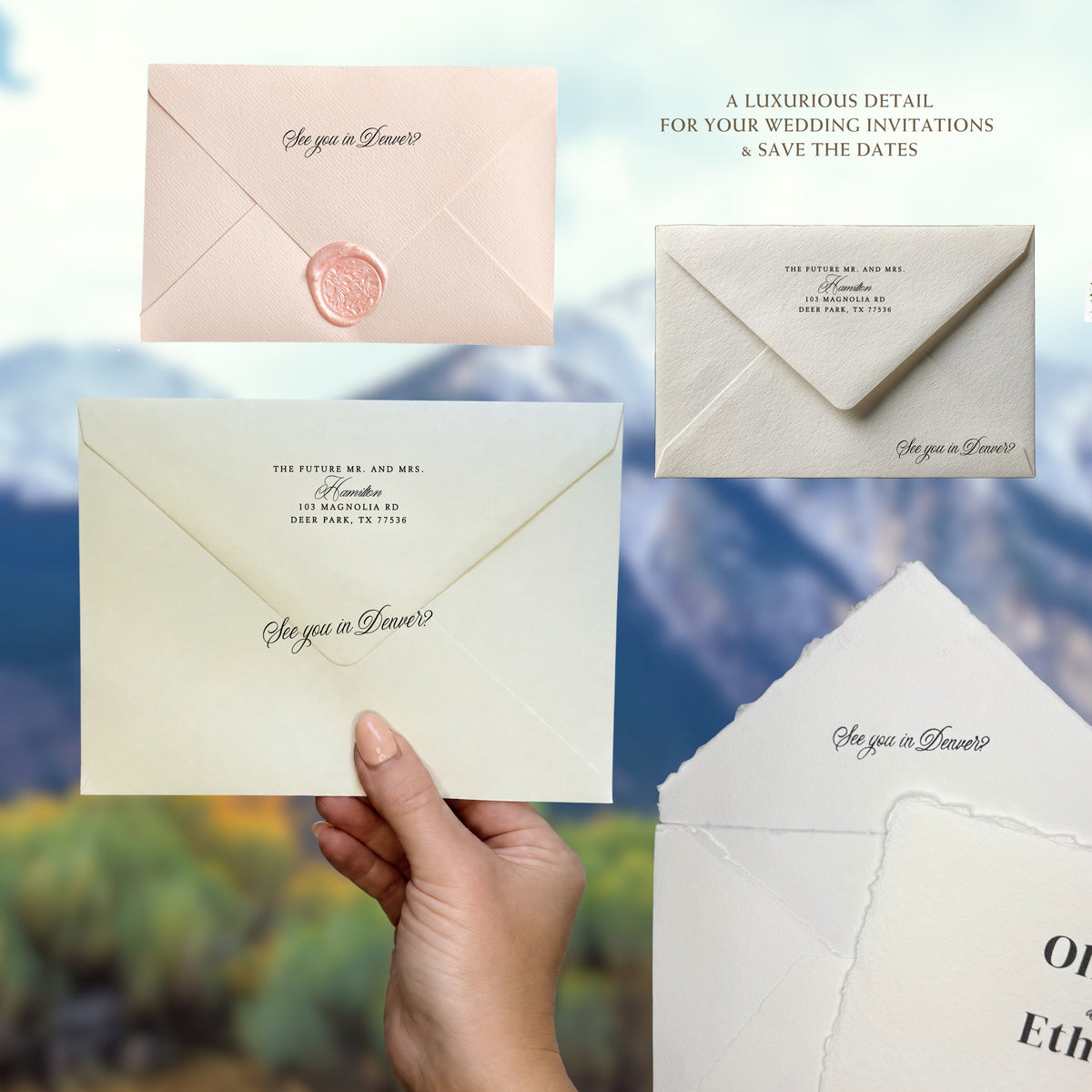 Custom Phrase Calligraphy Stamp (See you in..., etc.)